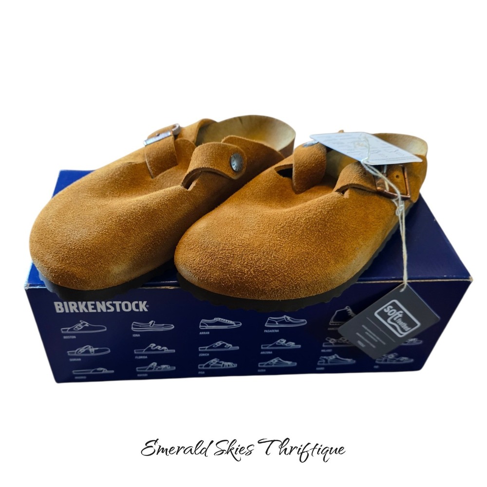 Birkenstock Boston BS Soft Footbed Suede Leather Clog mink Size US L6 free ship